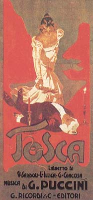 A poster for Puccini's Tosca (public domain)