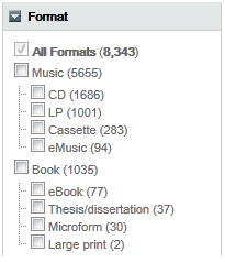 The 'Limit To:' box in Infokat can filter audio and video